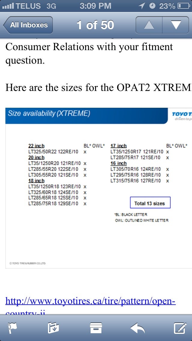 Toyo At2 Extreme Size Chart